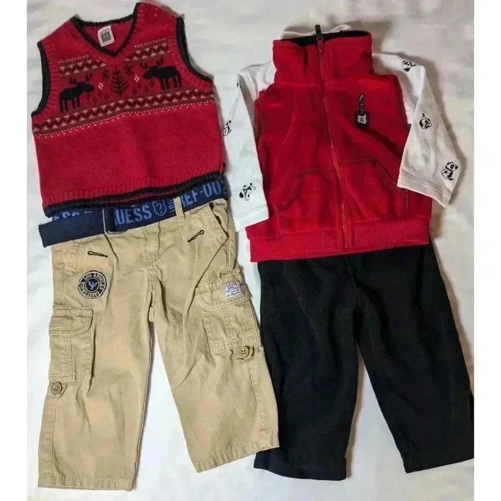 Boys Size 12 Months Clothing Lot 5 Pieces Guess, Carter's, Koala Kids